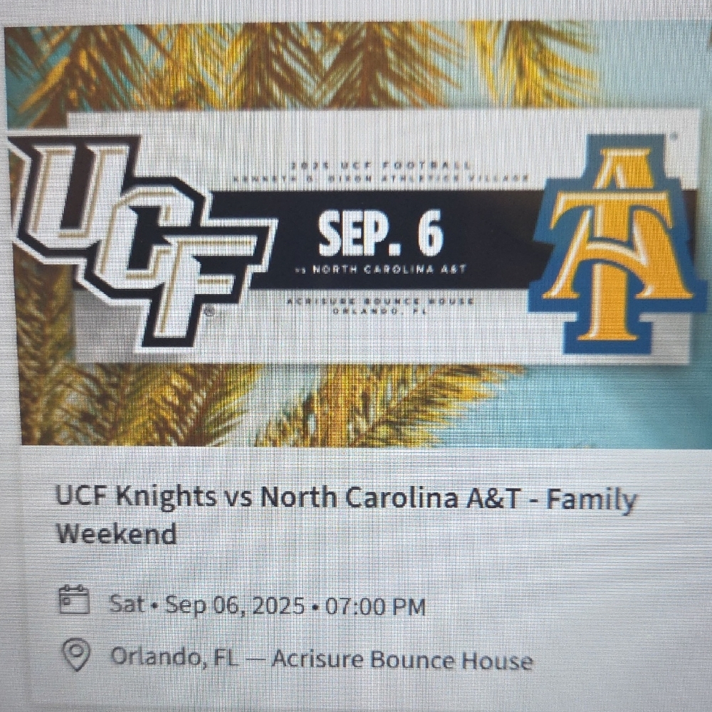 UCF Knights vs North Carolina A&T Ticket